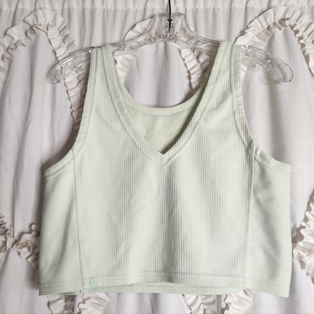Lululemon Ribbed Softstreme Cropped Tank TopKohlrabi Green Size 12 - Picture 6 of 7
